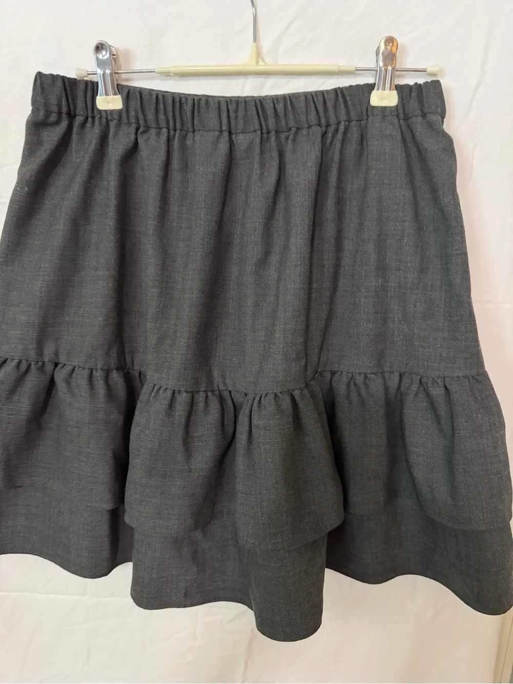 J. Crew Dark Gray Tiered Ruffle A-Line Skirt